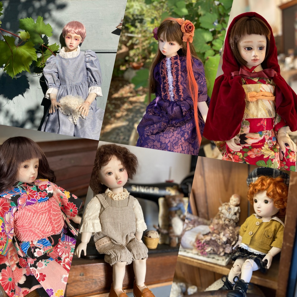 あだち杏創作人形教室の生徒による球体関節人形作品